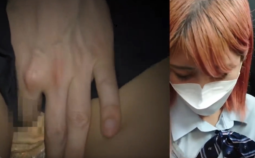 JKがこんな派手な髪色してちゃダメでしょ!そりゃ痴漢されるわw