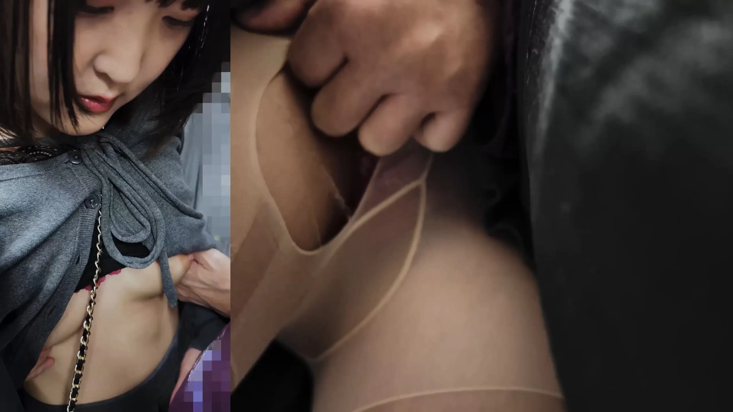 パンストを破られおまんこ弄り！完全なる不同意わいせつ痴漢ｗ